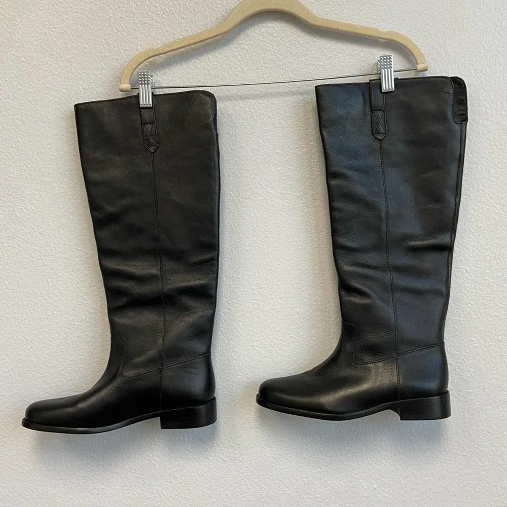 Madewell Black Knee-High Leather Boots - Picture 5 of 16